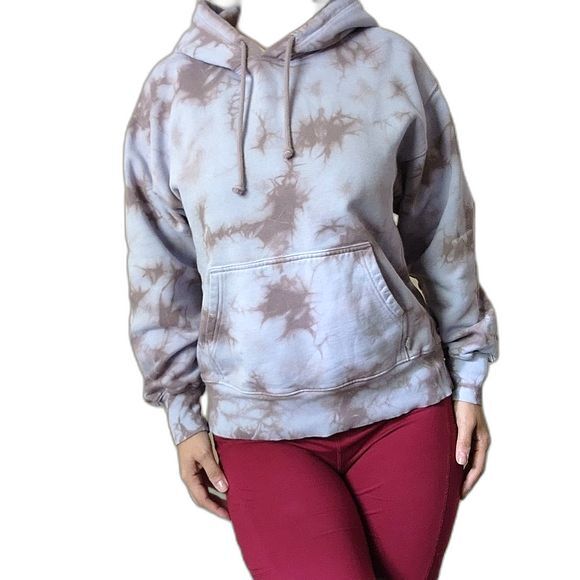 TNA Aritzia Tie Dye Hoodie Sweatshirt Cotton Blend Pullover Top Size 1 fits S/M - Picture 8 of 13